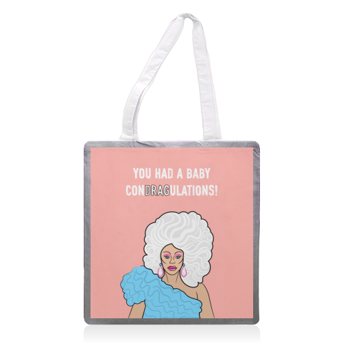 New Baby ConDRAGulations - printed tote bag by Adam Regester