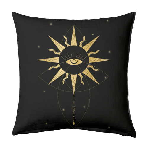 evil eye golden sun - designed cushion by Anastasios Konstantinidis