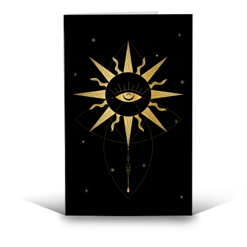 evil eye golden sun - funny greeting card by Anastasios Konstantinidis