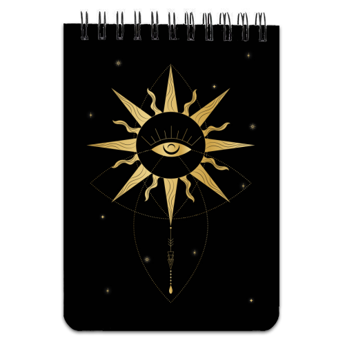 evil eye golden sun - personalised A4, A5, A6 notebook by Anastasios Konstantinidis