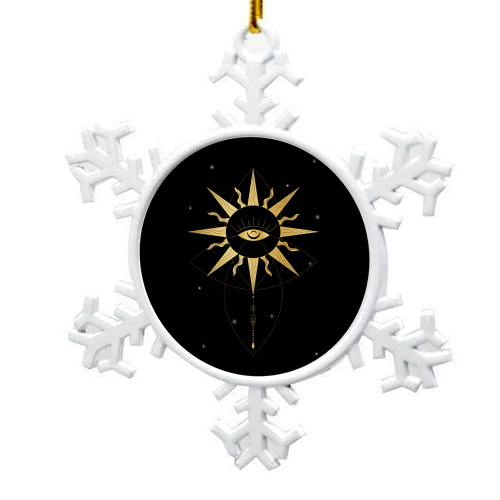 evil eye golden sun - snowflake decoration by Anastasios Konstantinidis