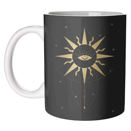 evil eye golden sun - unique mug by Anastasios Konstantinidis