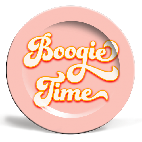 Boogie Time - ceramic dinner plate by Dominique Benedict