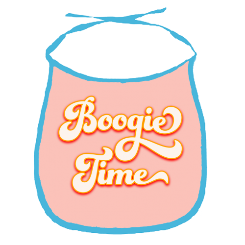 Boogie Time - funny baby bib by Dominique Benedict