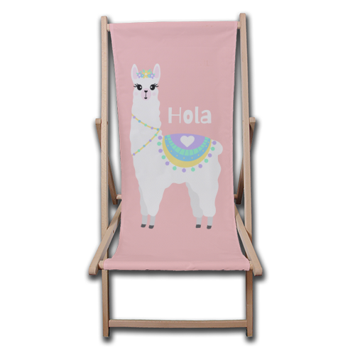 Hola Llama - canvas deck chair by Rock and Rose Creative