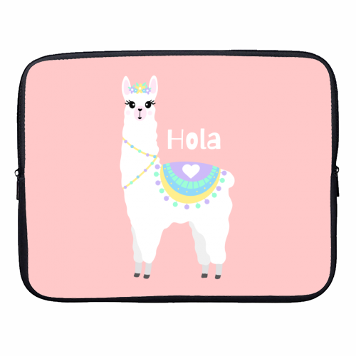 Hola Llama - designer laptop sleeve by Rock and Rose Creative