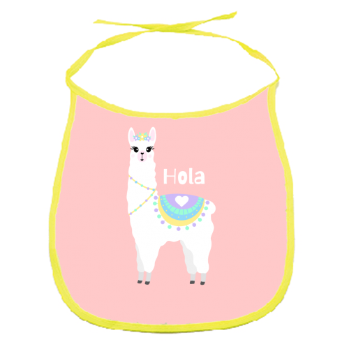 Hola Llama - funny baby bib by Rock and Rose Creative