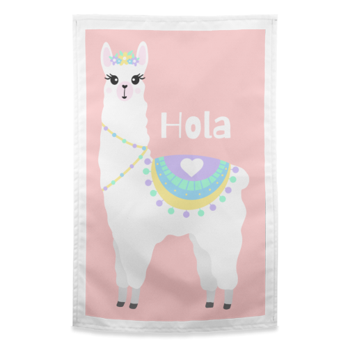 Hola Llama - funny tea towel by Rock and Rose Creative