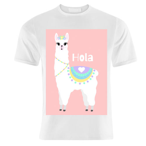 Hola Llama - unique t shirt by Rock and Rose Creative