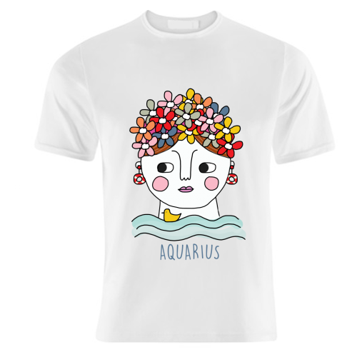 Aquarius Girl - unique t shirt by Nichola Cowdery