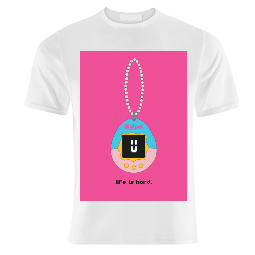 Digipet Life Is Hard - unique t shirt by Lucy Elliott