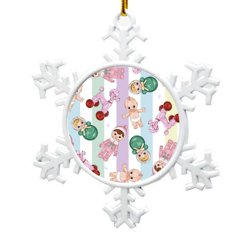 Kawaii Cute Print - snowflake decoration by Lucy Elliott