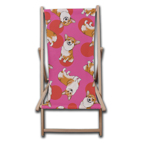 Colourful Corgi Dog - canvas deck chair by Lucy Elliott