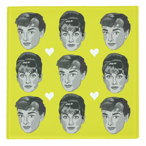 Audrey Hepburn Collection - personalised beer coaster by Catherine Critchley.
