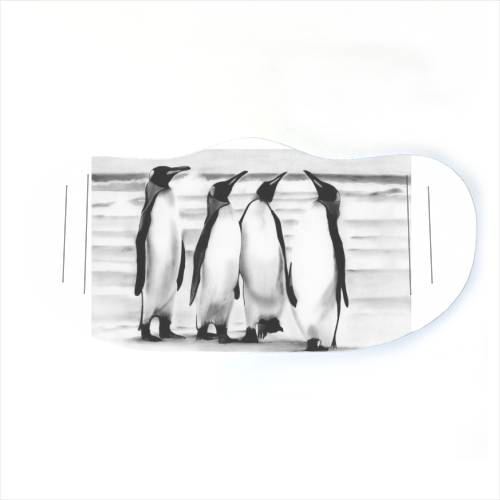 Planespotting Penguins - face cover mask by LIBRA FINE ARTS