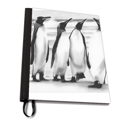 Planespotting Penguins - personalised A4, A5, A6 notebook by LIBRA FINE ARTS