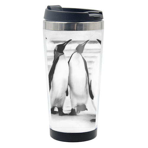 Planespotting Penguins - photo water bottle by LIBRA FINE ARTS