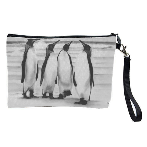 Planespotting Penguins - pretty makeup bag by LIBRA FINE ARTS