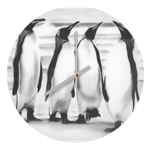 Planespotting Penguins - quirky wall clock by LIBRA FINE ARTS