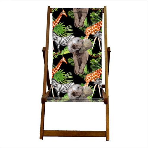 jungle animals - canvas deck chair by Anastasios Konstantinidis