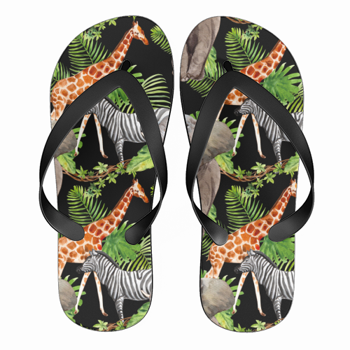 jungle animals - funny flip flops by Anastasios Konstantinidis