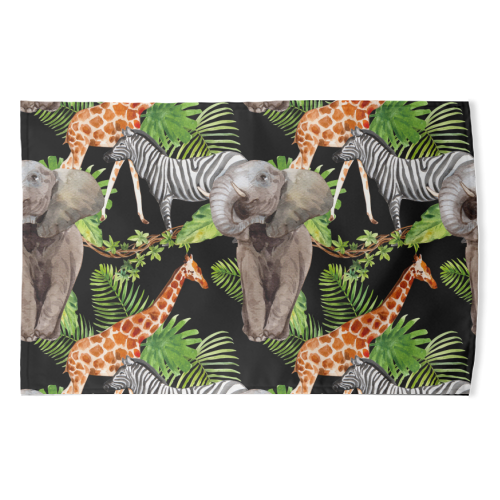 jungle animals - funny tea towel by Anastasios Konstantinidis