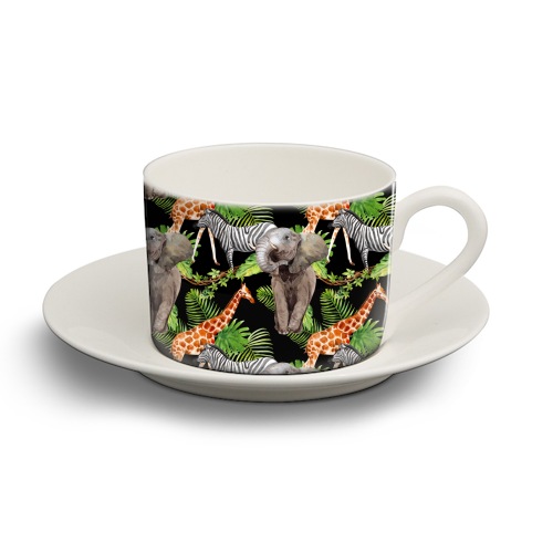jungle animals - personalised cup and saucer by Anastasios Konstantinidis