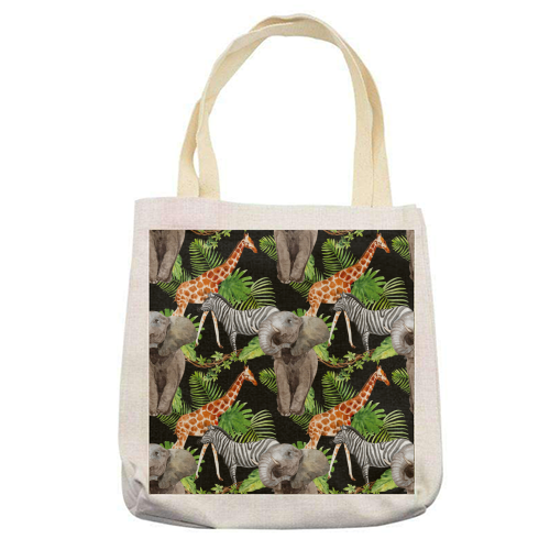 jungle animals - printed tote bag by Anastasios Konstantinidis
