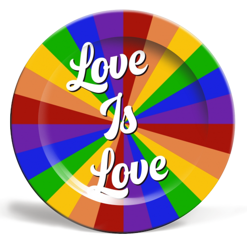 Love is love proud print - ceramic dinner plate by The Girl Next Draw