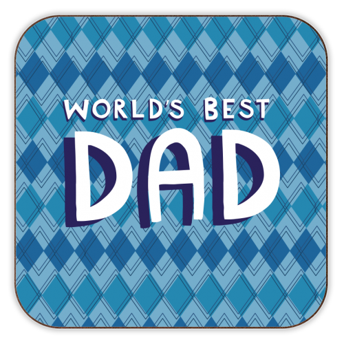 World's best dad - personalised beer coaster by sarah morley