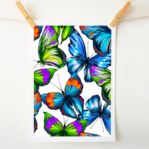 colorful butterflies - A1 - A4 art print by Anastasios Konstantinidis