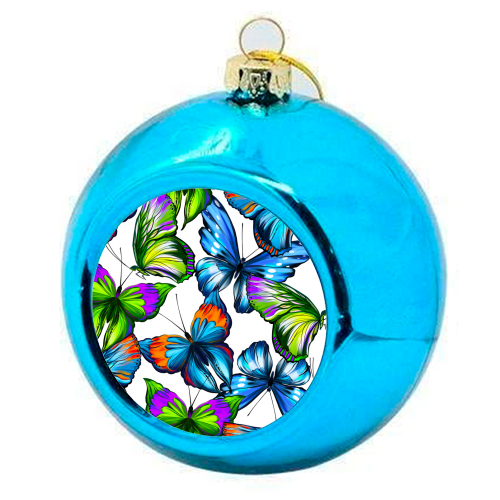 colorful butterflies - colourful christmas bauble by Anastasios Konstantinidis