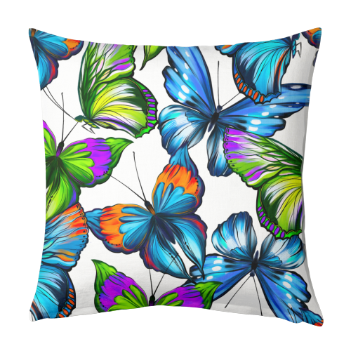 colorful butterflies - designed cushion by Anastasios Konstantinidis