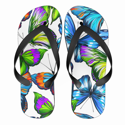 colorful butterflies - funny flip flops by Anastasios Konstantinidis