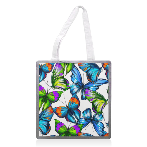 colorful butterflies - printed tote bag by Anastasios Konstantinidis
