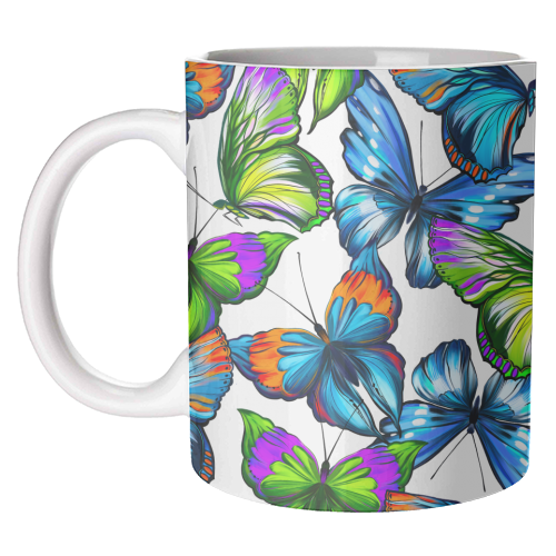 colorful butterflies - unique mug by Anastasios Konstantinidis