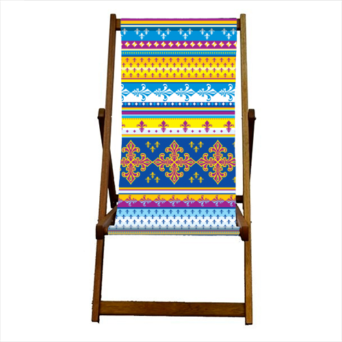 ethnic style pattern - canvas deck chair by Anastasios Konstantinidis