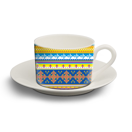 ethnic style pattern - personalised cup and saucer by Anastasios Konstantinidis