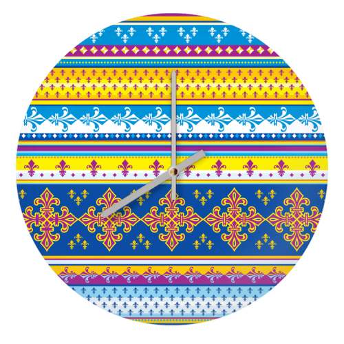 ethnic style pattern - quirky wall clock by Anastasios Konstantinidis