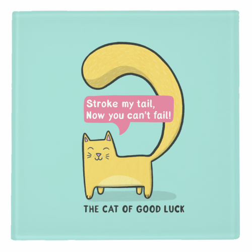 The Cat of Good Luck - personalised beer coaster by Drawn to Cats