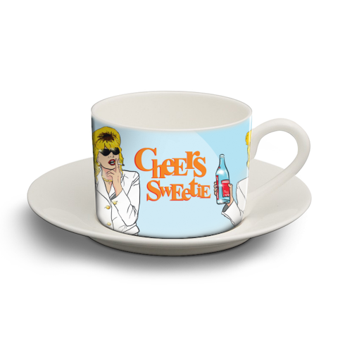 Cheers Sweetie - personalised cup and saucer by Bite Your Granny