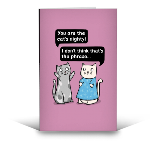 Cat's Nighty - funny greeting card by Drawn to Cats