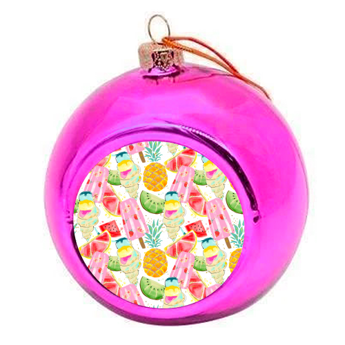 icecram and fruits pattern - colourful christmas bauble by Anastasios Konstantinidis