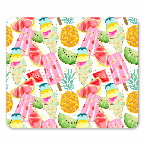 icecram and fruits pattern - funny mouse mat by Anastasios Konstantinidis