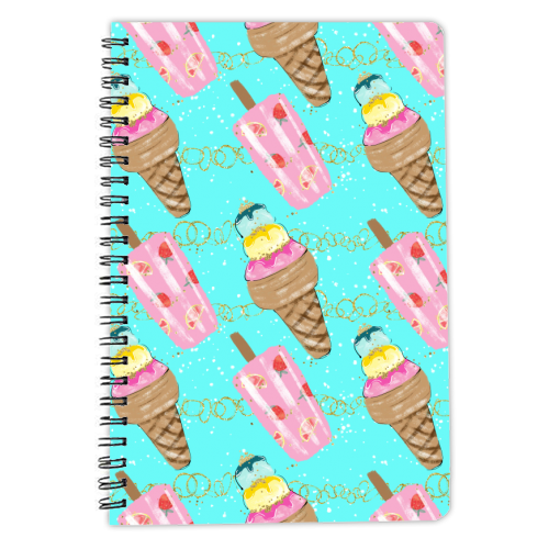 icecream pattern - personalised A4, A5, A6 notebook by Anastasios Konstantinidis