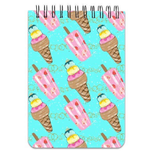 icecream pattern - personalised A4, A5, A6 notebook by Anastasios Konstantinidis