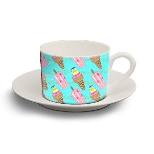 icecream pattern - personalised cup and saucer by Anastasios Konstantinidis