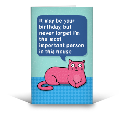 Most Important Cat - funny greeting card by Drawn to Cats