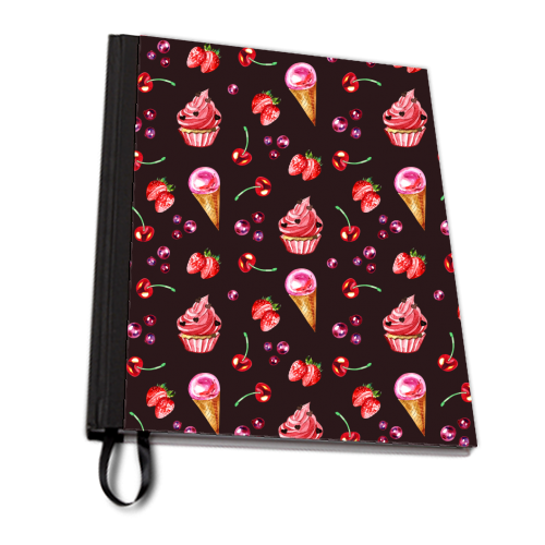 CHERRY ICECREAM - personalised A4, A5, A6 notebook by haris kavalla