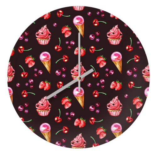 CHERRY ICECREAM - quirky wall clock by haris kavalla